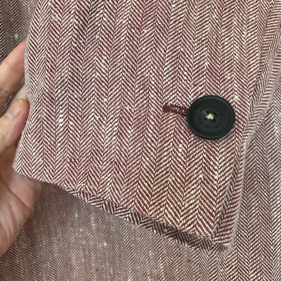 Massimo Alba single breasted linen silk red  Pink Trench Coat - Picture 3 of 6